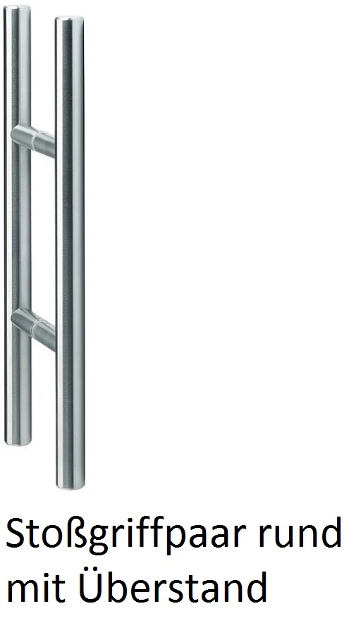 Stoßgriff rund mit Überstand für Pendeltüren aus Glas