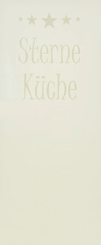 Glaseinsatz aus ESG Klarglas 4 mm mit Sandstrahlmotiv Sterneküche für Türen nach Maß