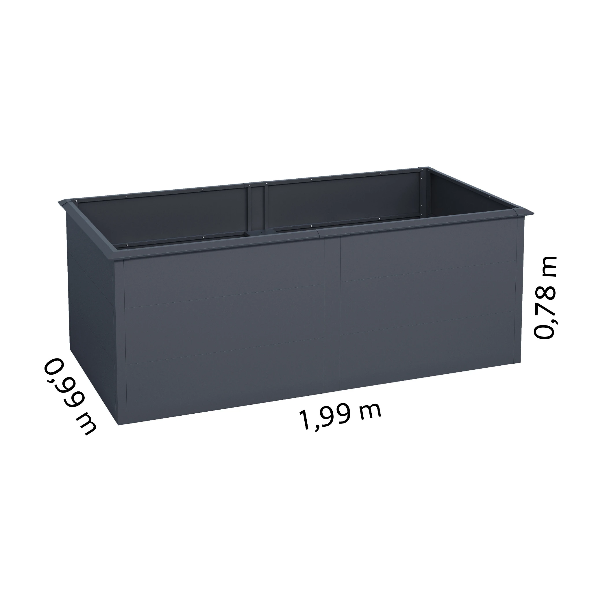 Hochbeet UrbanGrow XL Anthrazit Grau zur Bepflanzung von Gemüse und Kräutern im Garten