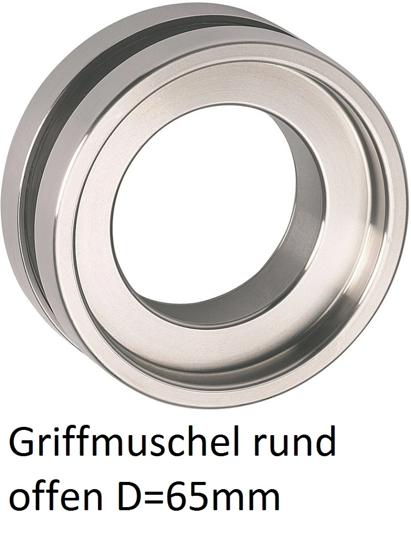 Runde offene Griffmuschel für Glasschiebetür aus Edelstahl