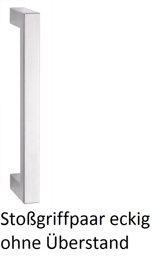 Stoßgriff eckig ohne Überstand für Pendeltüren aus Glas