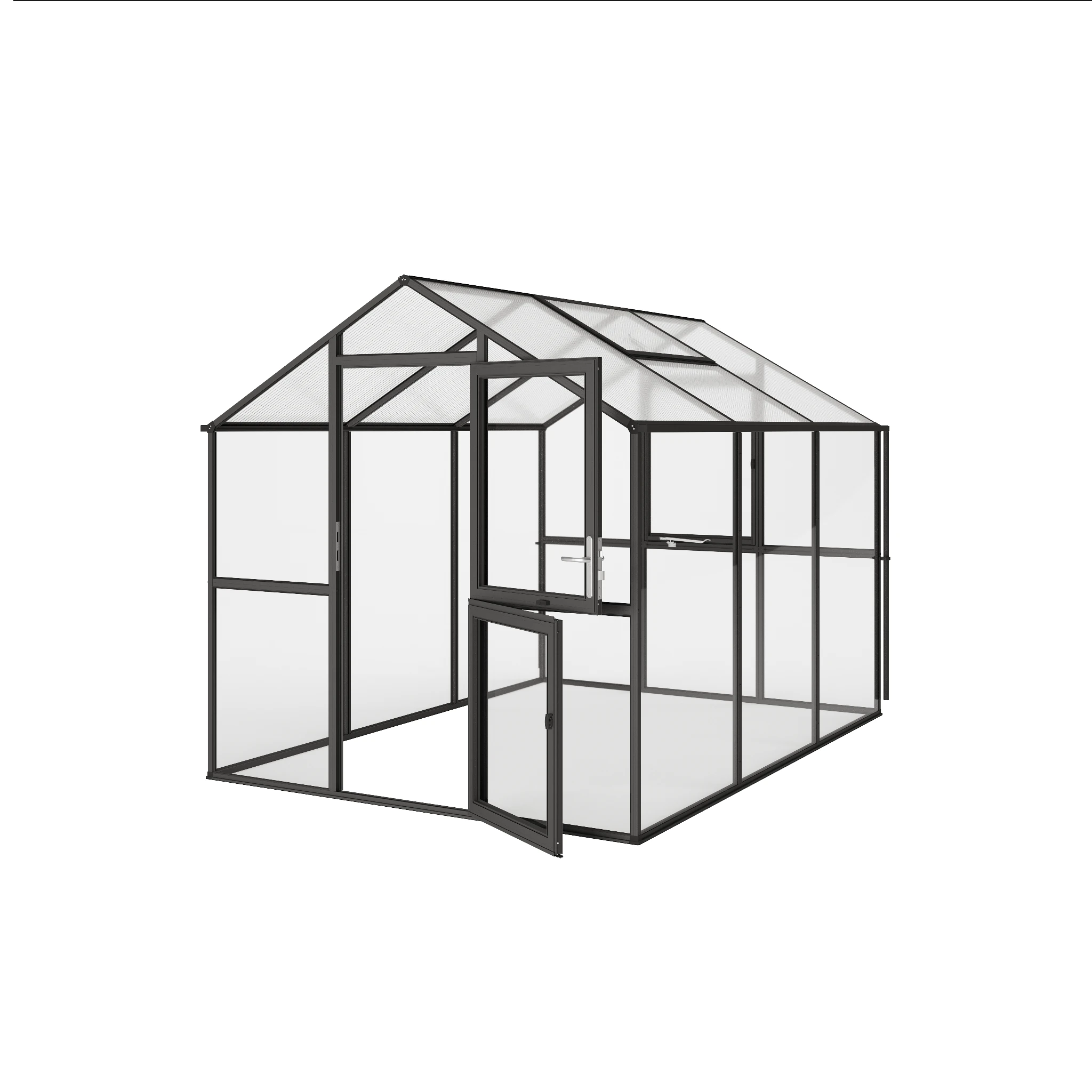 Glas Gewächshaus aus Aluminium mit ESG Sicherheitsglas als langlebiges Gewächshaus Aptasia III für Gartenpflanzen