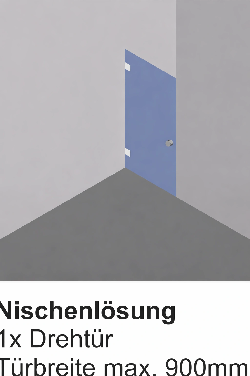 Glasdusche Nischenlösung mit Drehtür als Duschabtrennung
