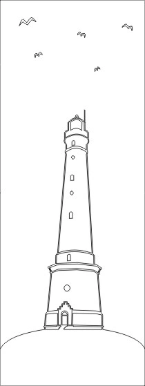 Glaseinsatz aus ESG Klarglas 4 mm mit Sandstrahlmotiv Leuchtturm für Türen nach Maß