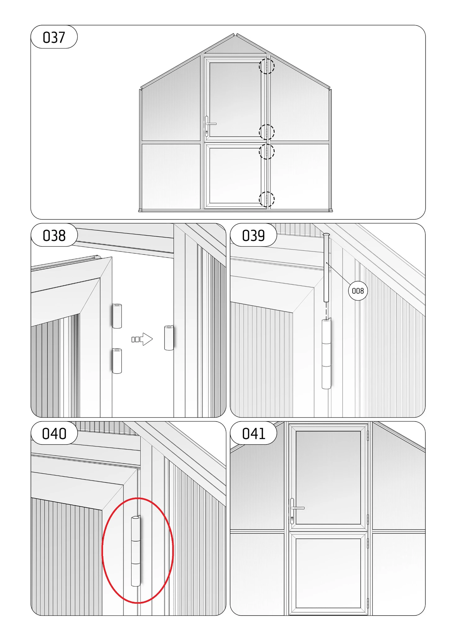 Aluminium-Scharnier Set für Türen und Fenster von Gewächshäusern
