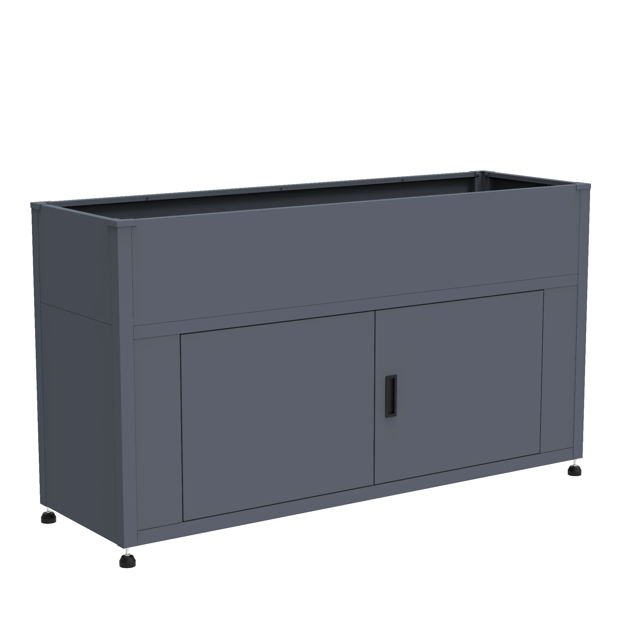 Hochbeet UrbanGrow L-Space anthrazit Grau zur Bepflanzung von Gemüse und Kräutern im Garten