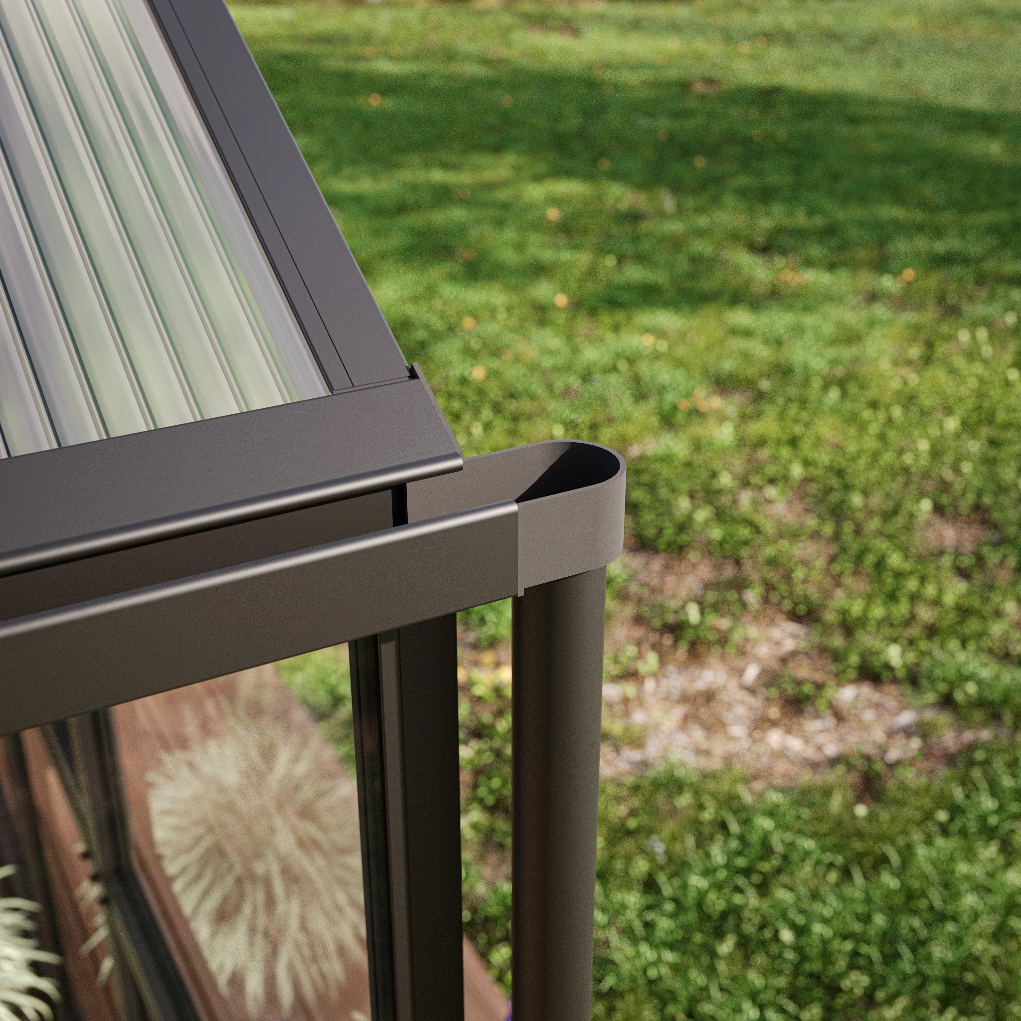 Glas Gewächshaus aus Aluminium mit ESG Sicherheitsglas als langlebiges Gewächshaus Aptasia IV für Gartenpflanzen