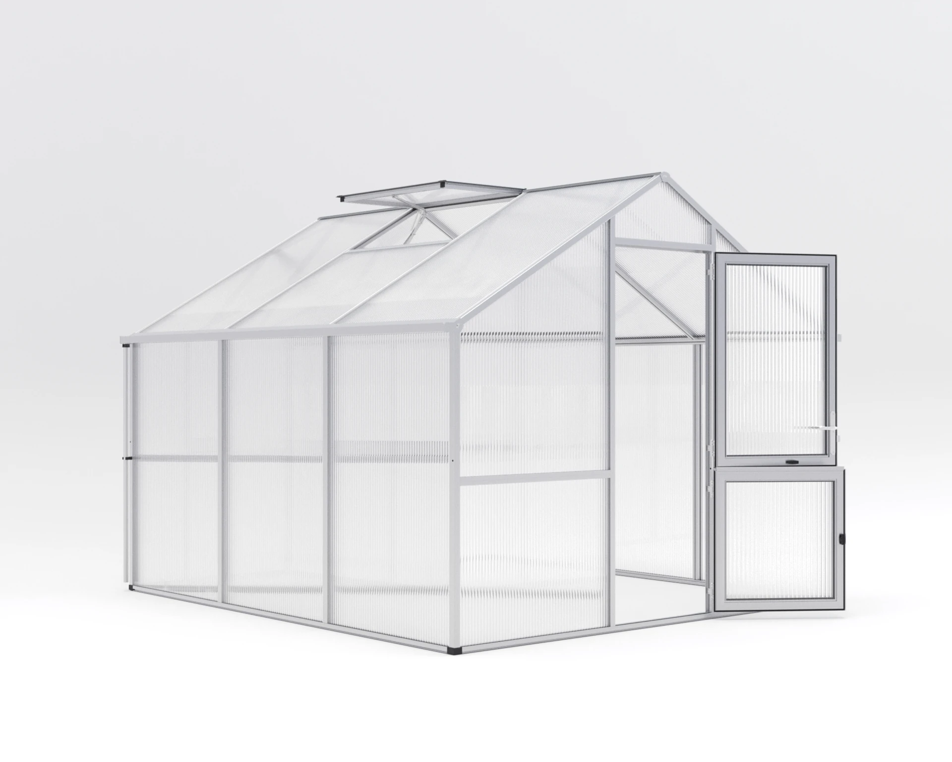Gewächshaus aus Aluminium und Kunststoff HKP als langlebiges Gewächshaus Iris III für Gartenpflanzen