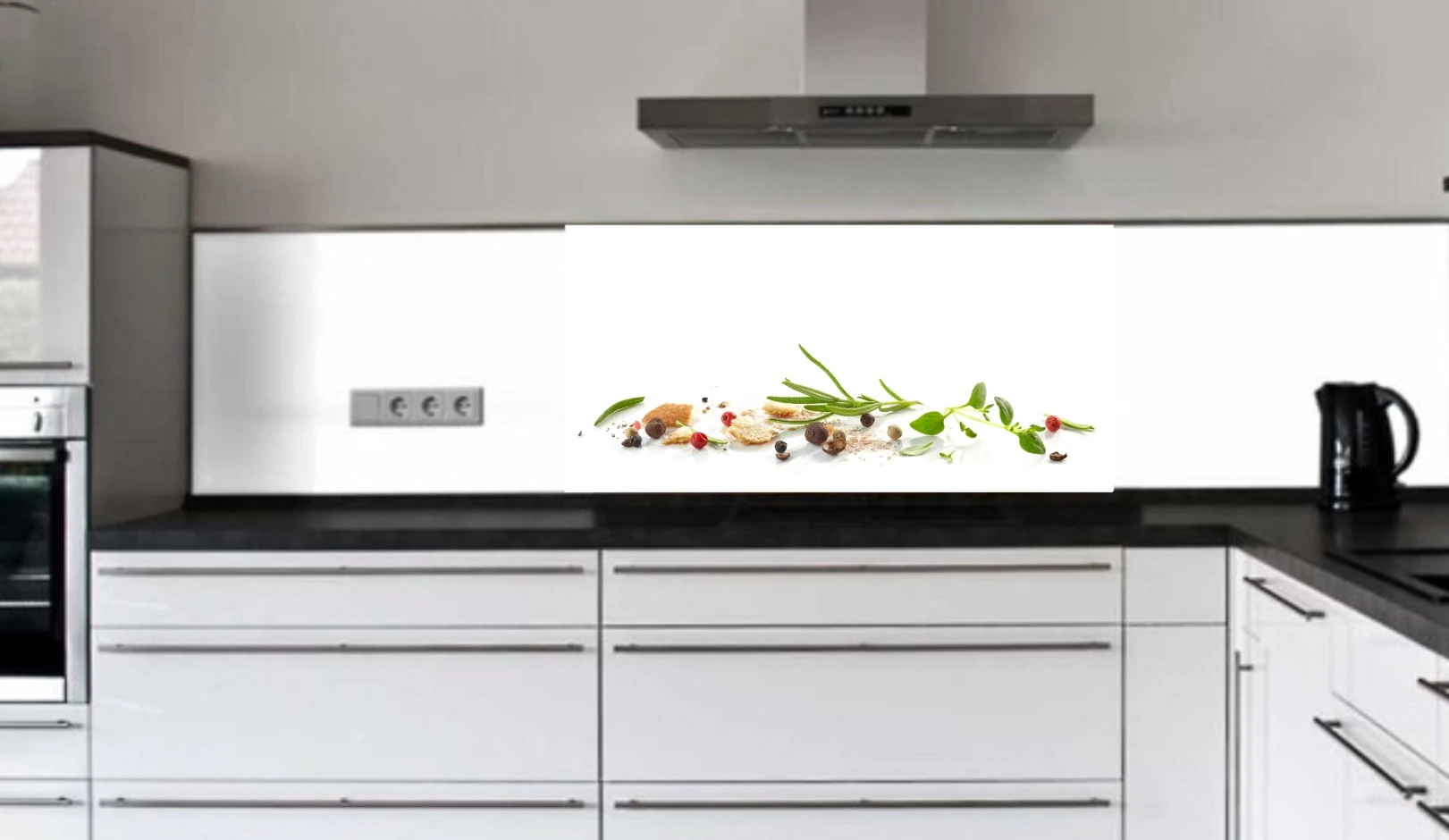 Küchenrückwand aus ESG Glas Glasbild mit Motiv Gewürze in 4 mm, 6 mm oder 8 mm nach Maß gefertigt