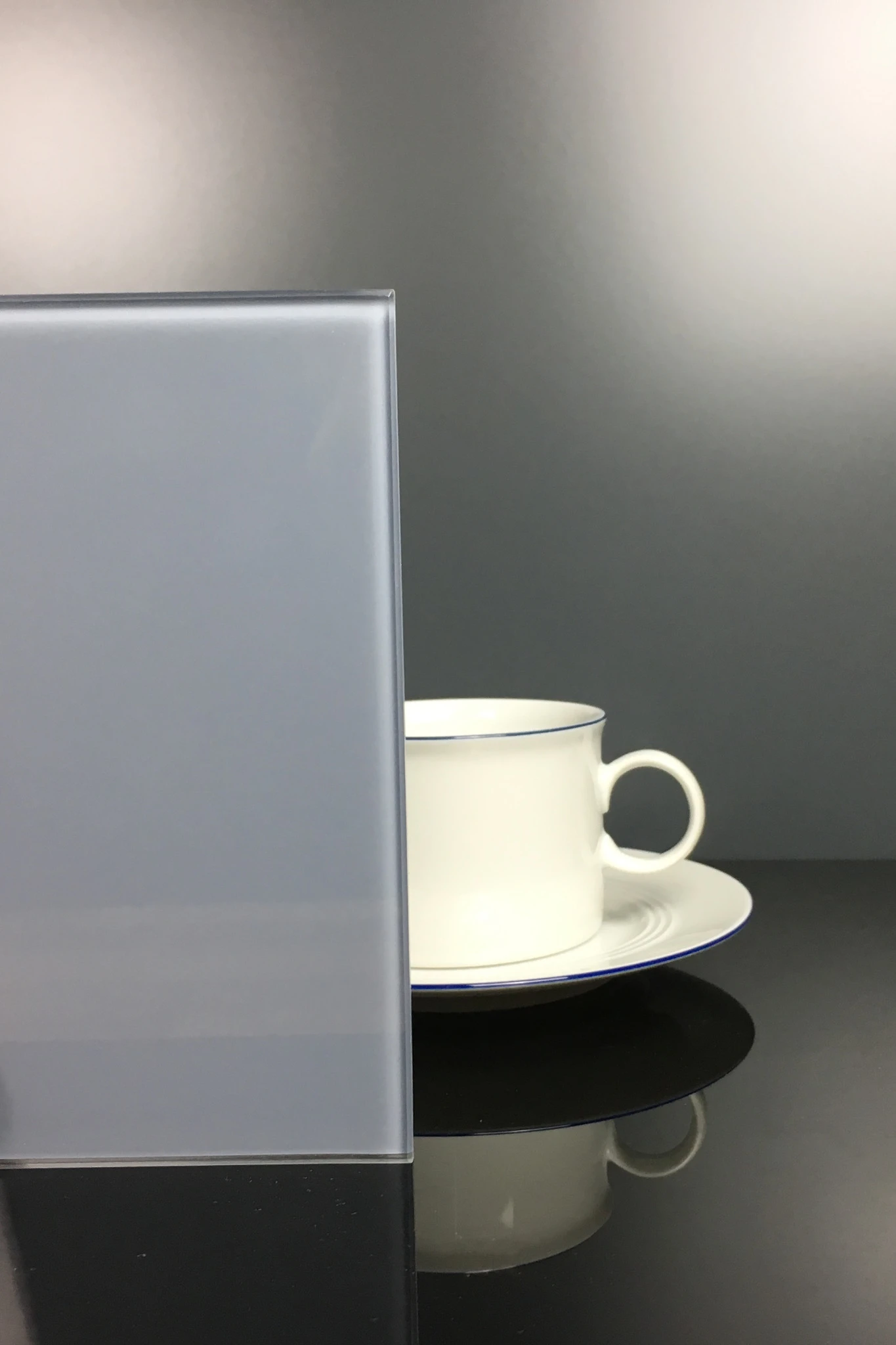 Rückwand für Glasdusche in RAL 7000 Fehgrau klar