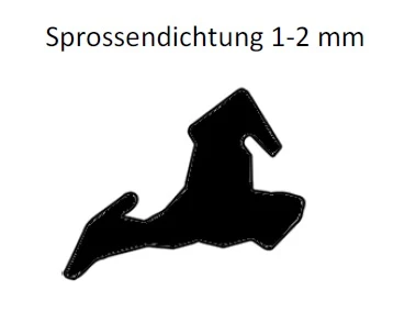 Sprossendichtung 2 mm für Rückwand- und Dachfenster von Gewächshäusern