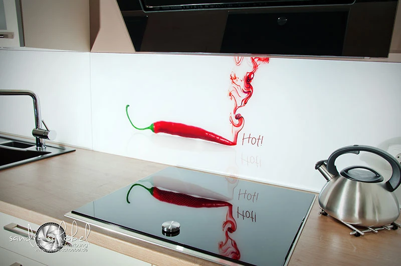 Küchenrückwand aus ESG Glas Glasbild mit Motiv Wunschmotiv in 4 mm, 6 mm oder 8 mm nach Maß gefertigt
