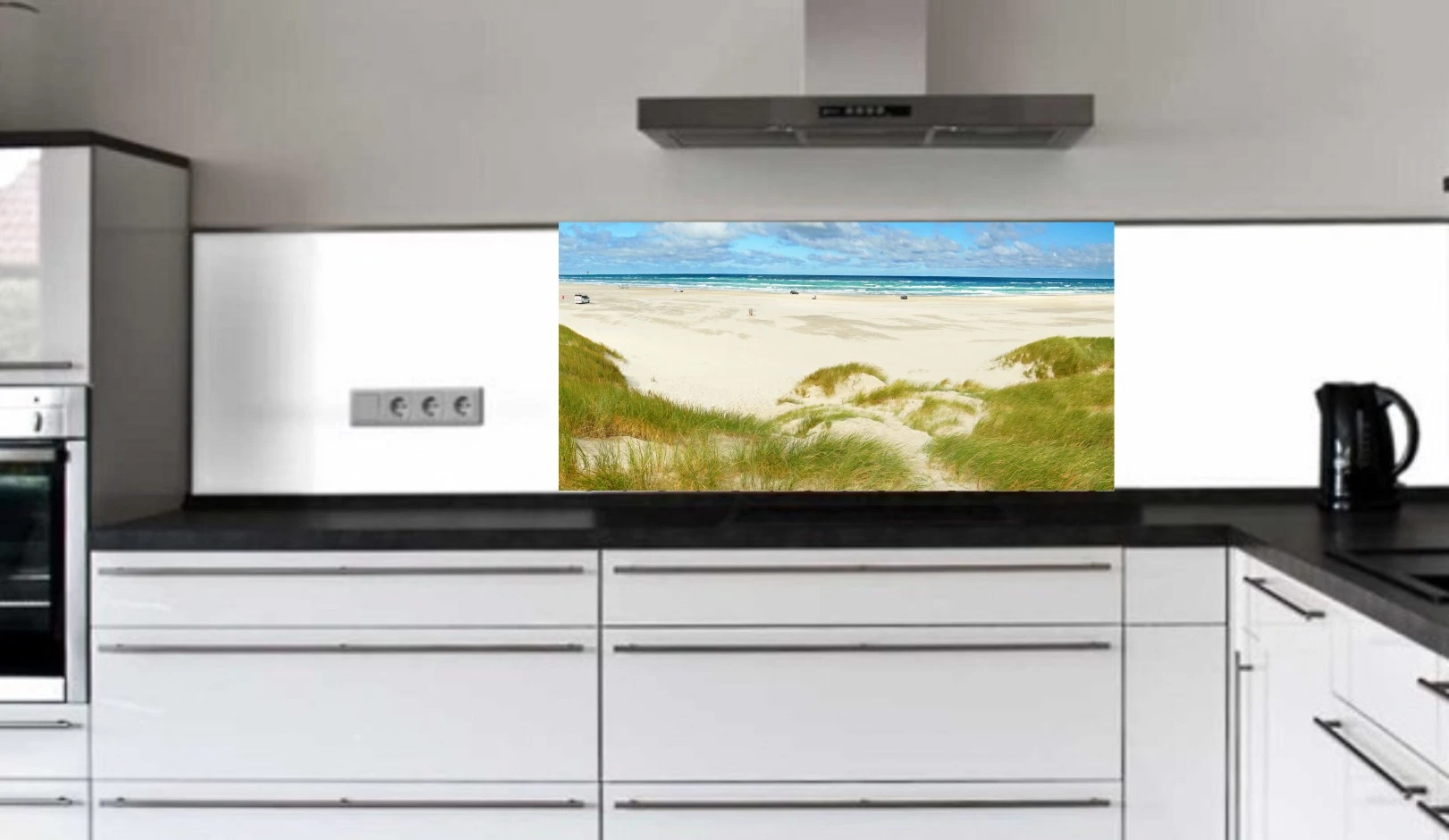 Küchenrückwand aus ESG Glas Glasbild mit Motiv Dünen in 4 mm, 6 mm oder 8 mm nach Maß gefertigt