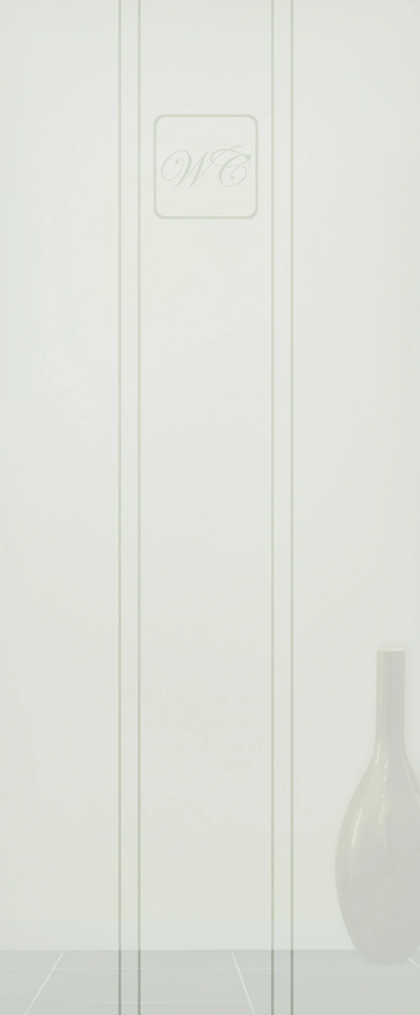 Pendeltür aus Glas mit Motiv Discret als moderne Innentür