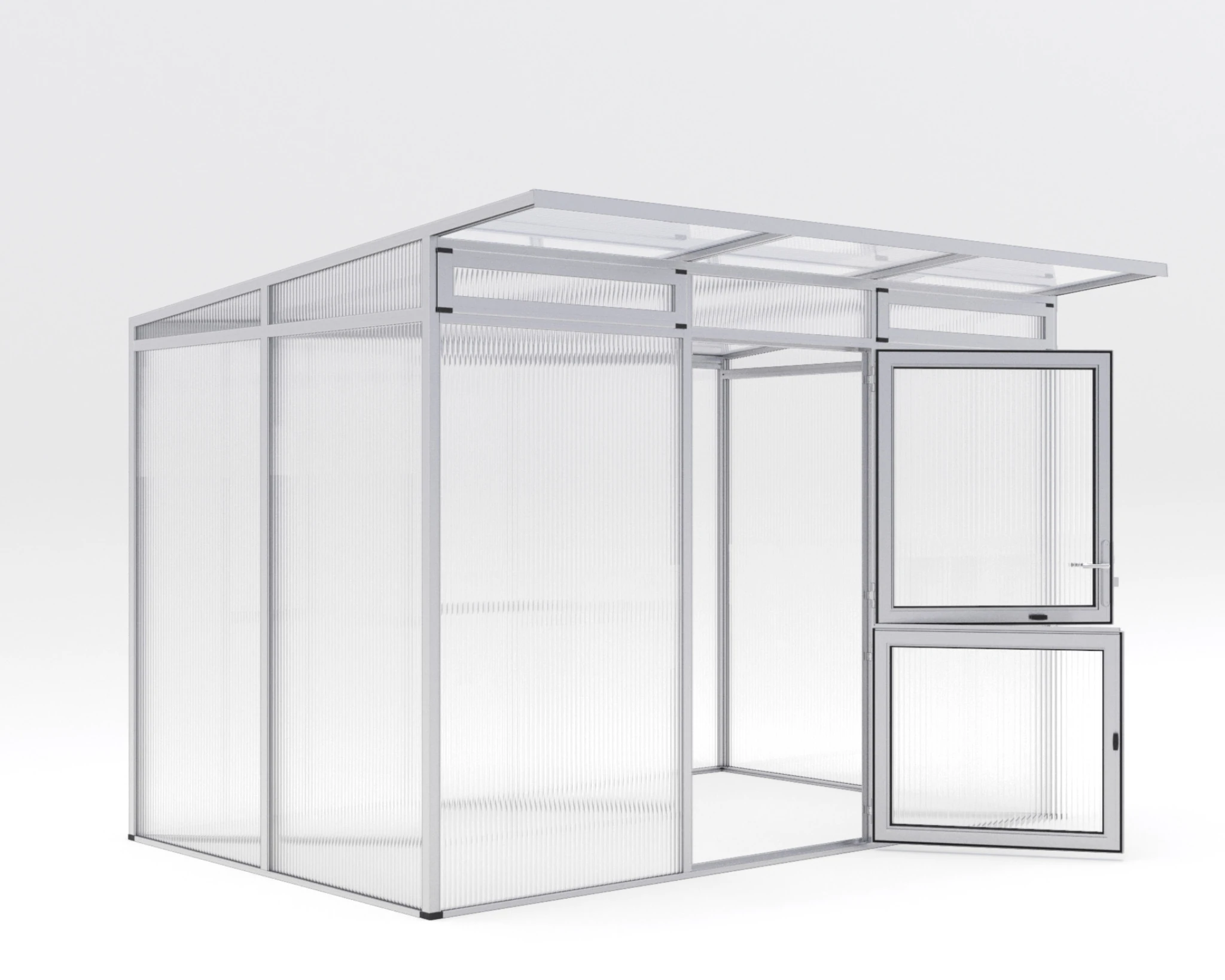 Gewächshaus aus Aluminium und Kunststoff HKP als langlebiges Gewächshaus Santini II für Gartenpflanzen