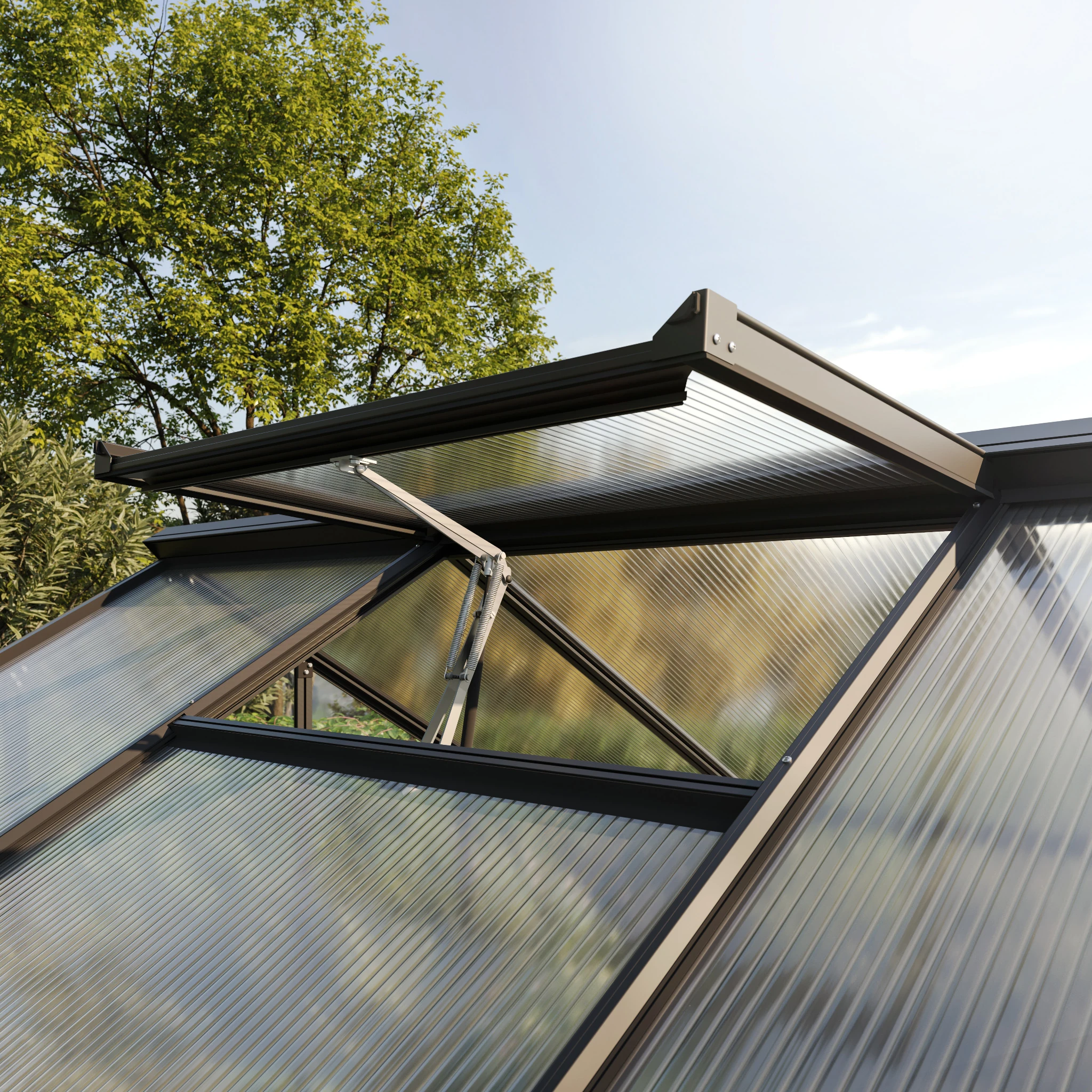 Gewächshaus aus Aluminium und Kunststoff HKP als langlebiges Gewächshaus Novum II für Gartenpflanzen