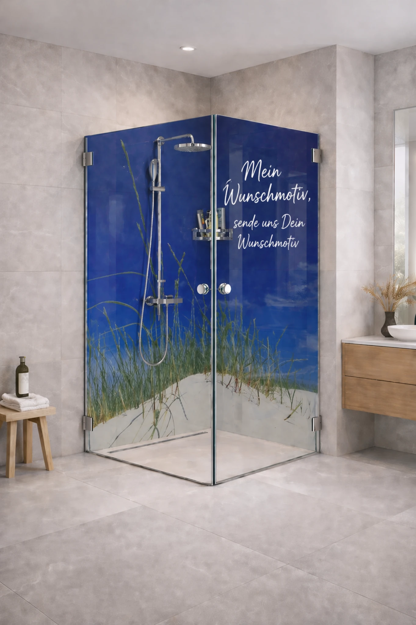 Rückwand für Glasdusche in Mein Wunschmotiv klar