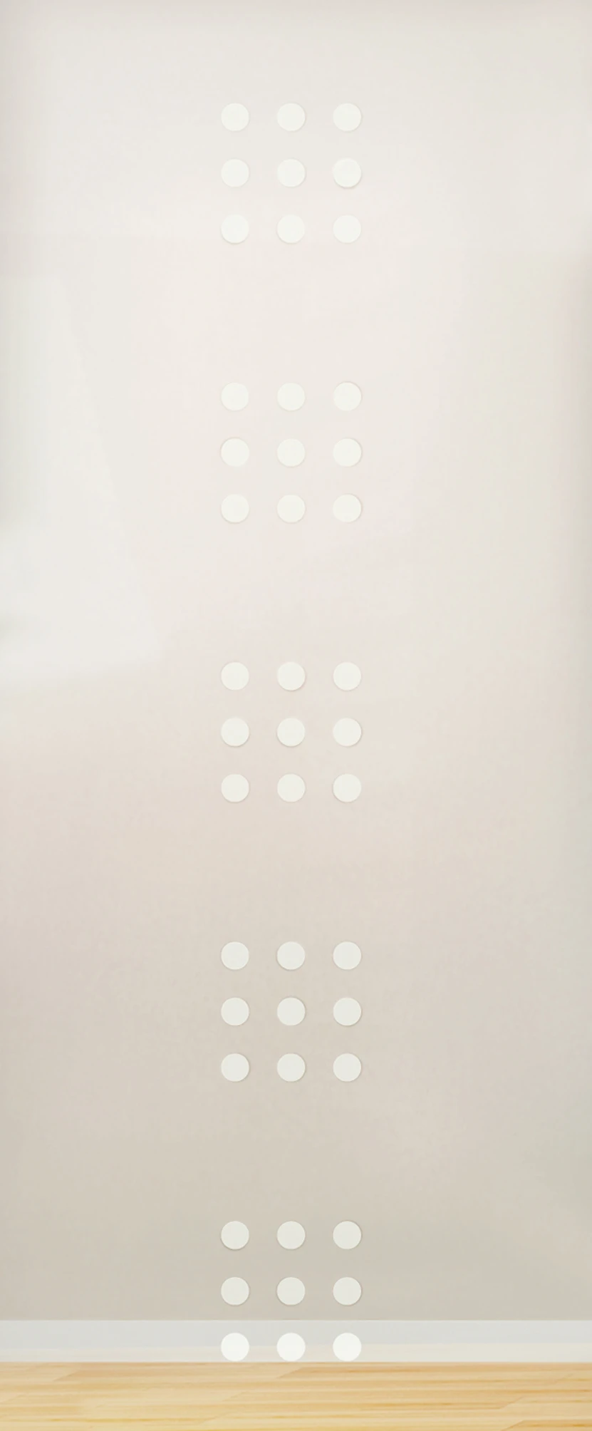 Pendeltür aus Glas mit Motiv Dots als moderne Innentür