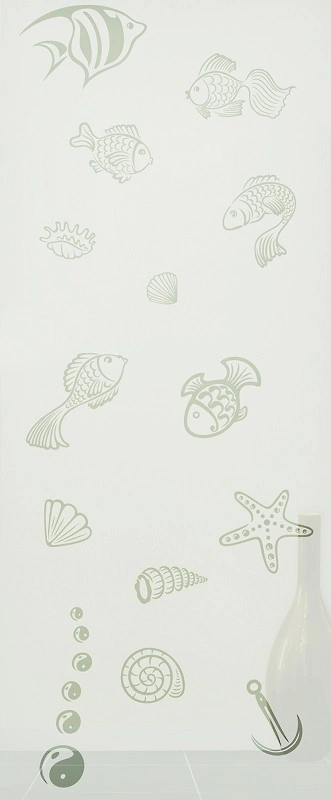 Glaseinsatz aus ESG Klarglas 4 mm mit Sandstrahlmotiv Reaf für Türen nach Maß