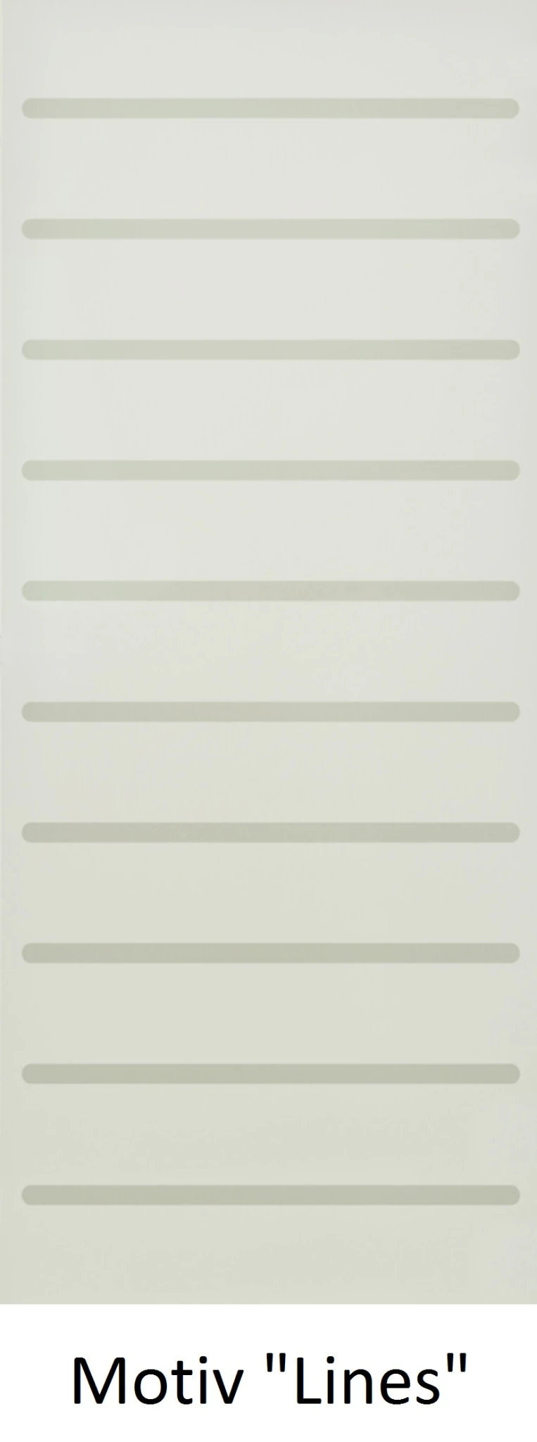 Schiebetür aus ESG Klarglas 8 mm mit Sandstrahlmotiv Lines für Innenräume nach Maß gefertigt