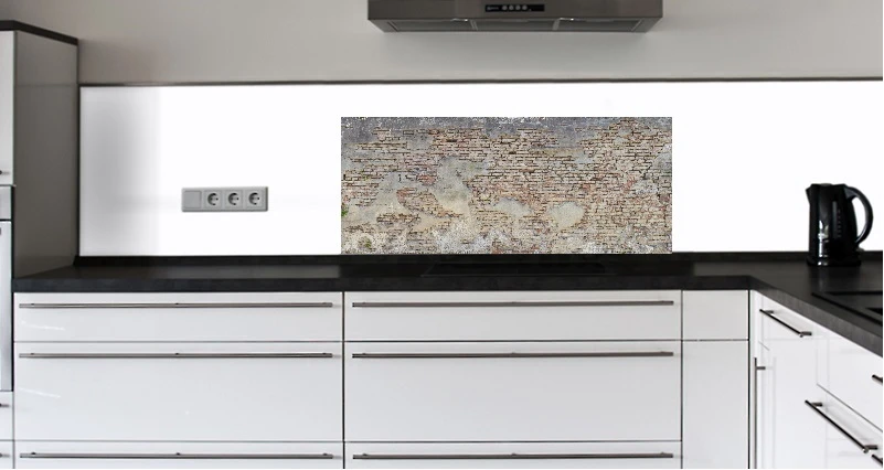 Küchenrückwand aus ESG Glas Glasbild mit Motiv Alte Mauer in 4 mm, 6 mm oder 8 mm nach Maß gefertigt
