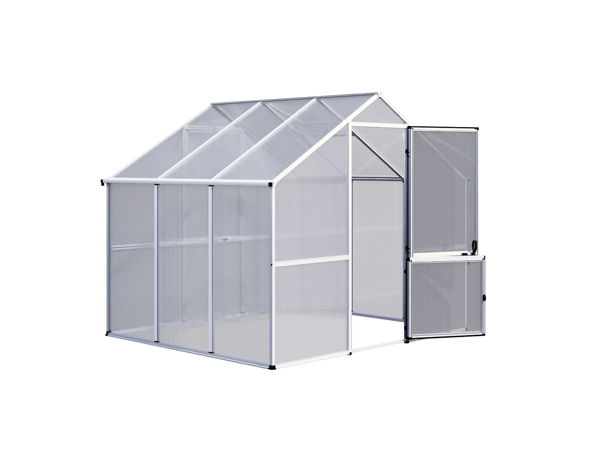 Gewächshaus aus Aluminium und Kunststoff HKP als langlebiges Gewächshaus Enzian III für Gartenpflanzen