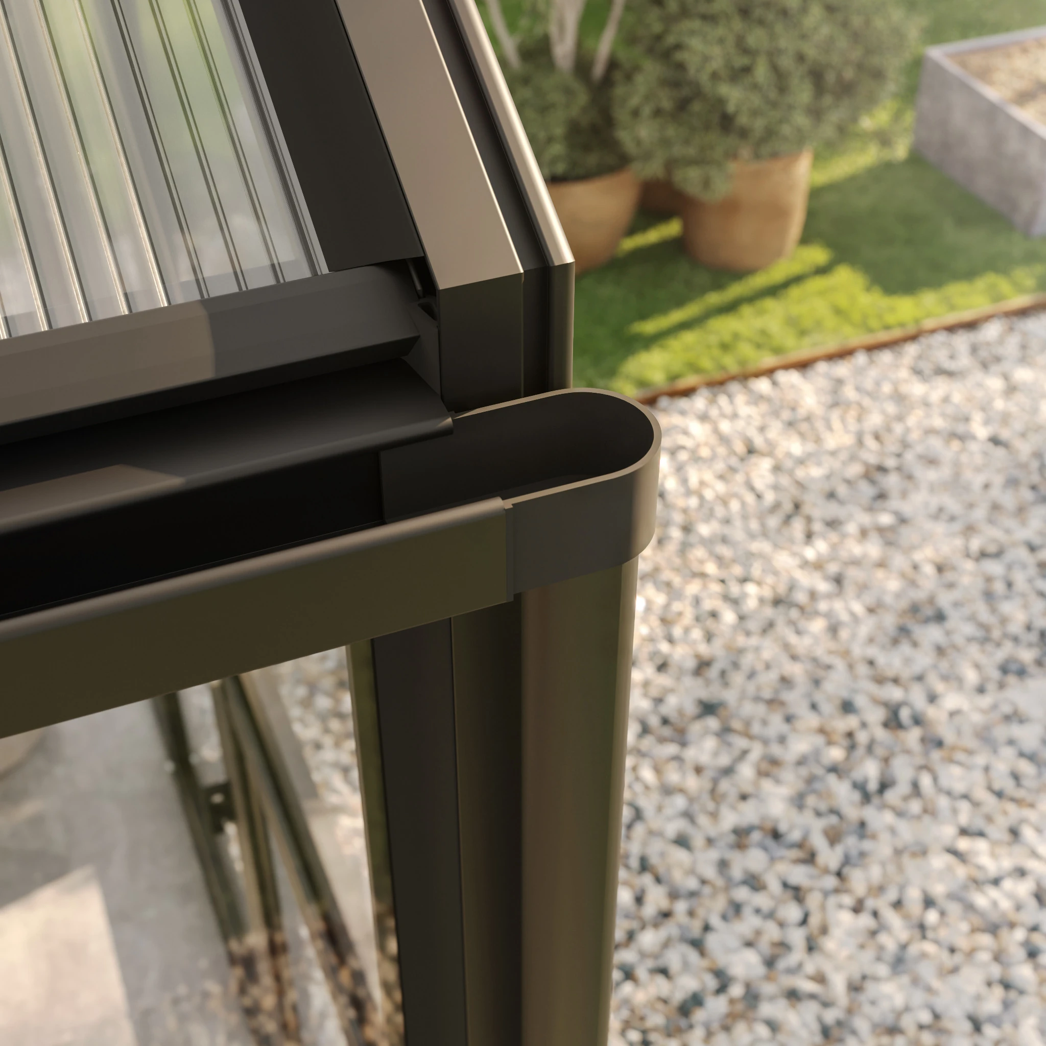 Gewächshaus aus Aluminium und Kunststoff HKP als langlebiges Gewächshaus Novum II für Gartenpflanzen