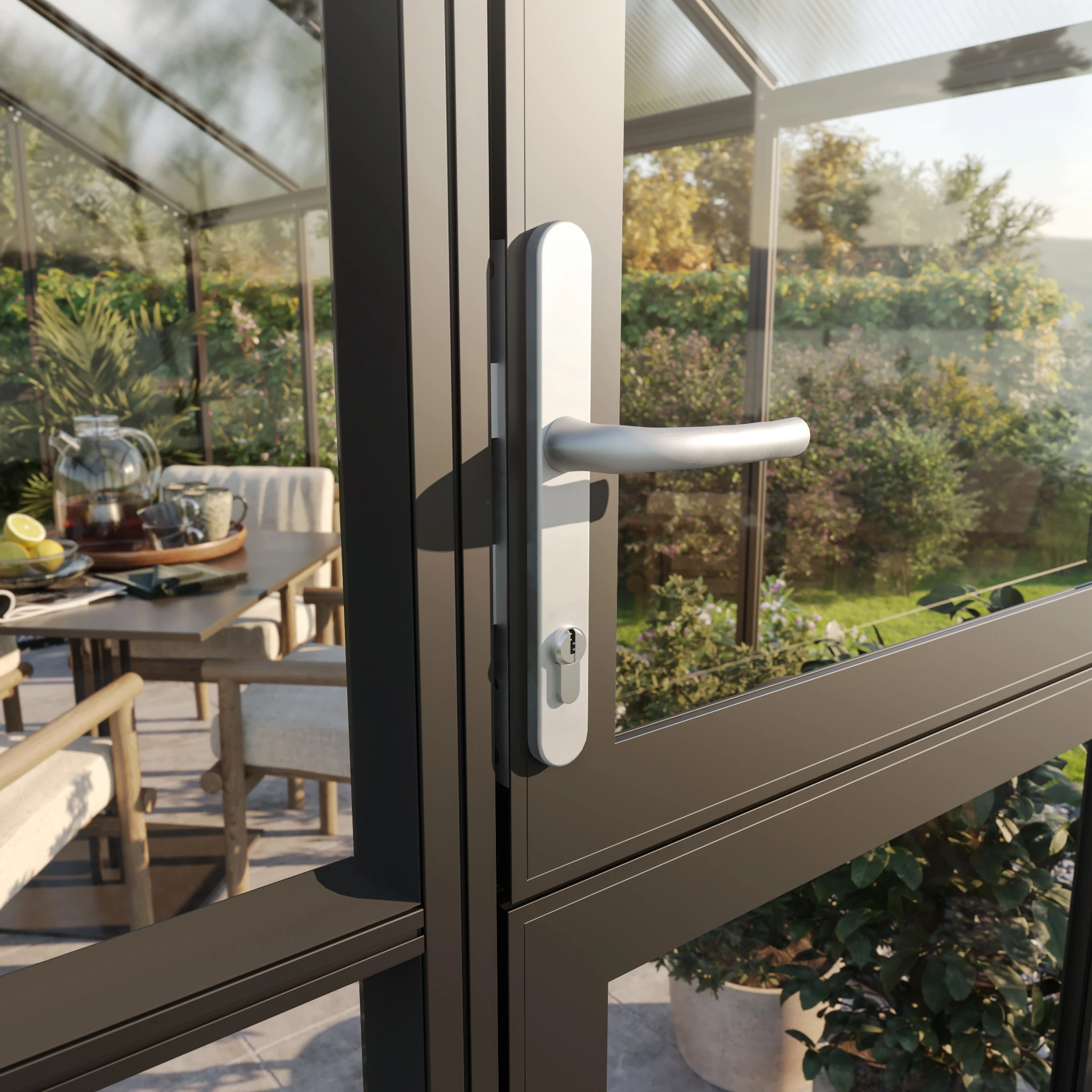 Gewächshaus aus Aluminium und Kunststoff HKP als langlebiges Gewächshaus Novum II für Gartenpflanzen