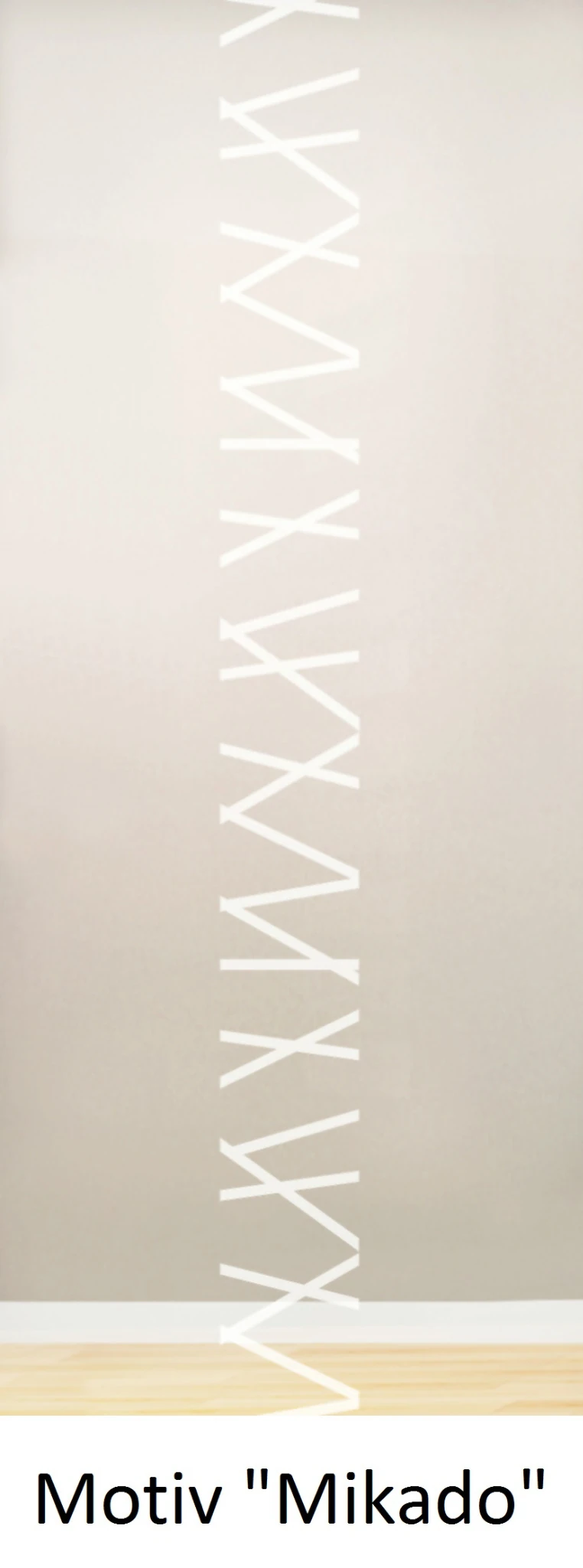 Schiebetür aus ESG Klarglas 8 mm mit Sandstrahlmotiv Mikado für Innenräume nach Maß gefertigt