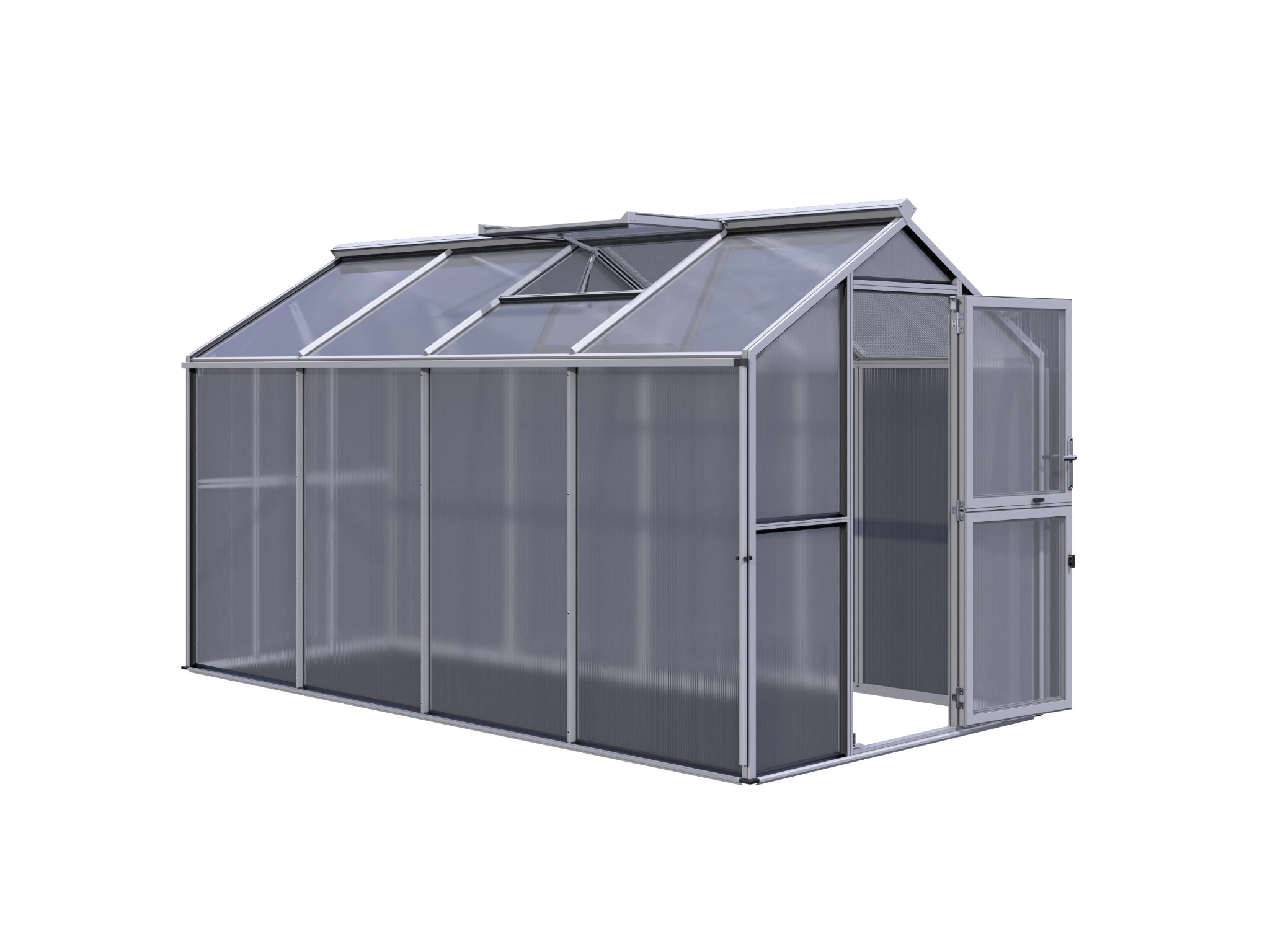 Gewächshaus aus Aluminium und Kunststoff HKP als langlebiges Gewächshaus Novum IV für Gartenpflanzen