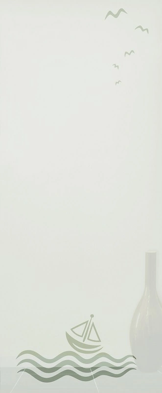 Glaseinsatz aus ESG Klarglas 4 mm mit Sandstrahlmotiv Regatta für Türen nach Maß