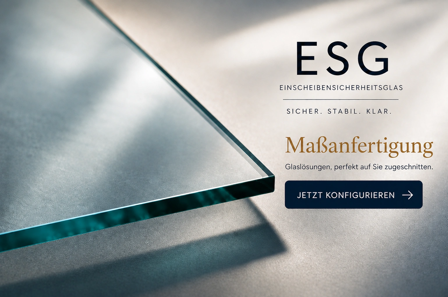 Klares ESG Einscheibensicherheitsglas nach Maß gefertigt