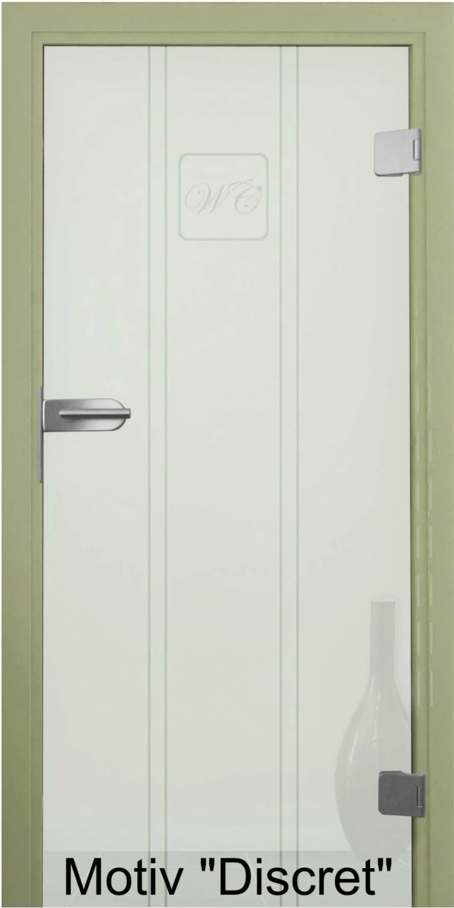 Glastür aus ESG Klarglas 8 mm mit Sandstrahlmotiv Discret für Innenräume nach Maß 