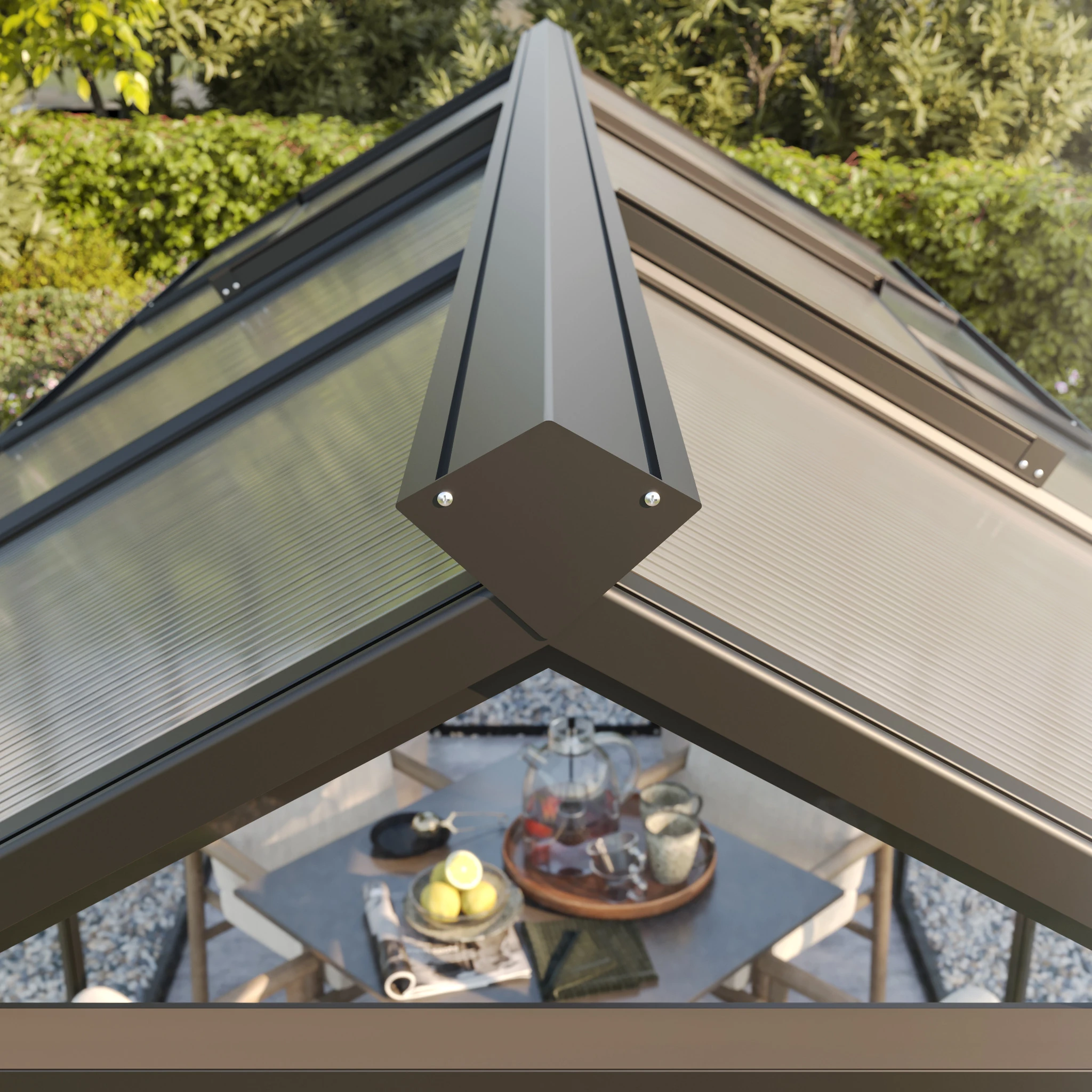 Gewächshaus aus Aluminium und Kunststoff HKP als langlebiges Gewächshaus Novum II für Gartenpflanzen