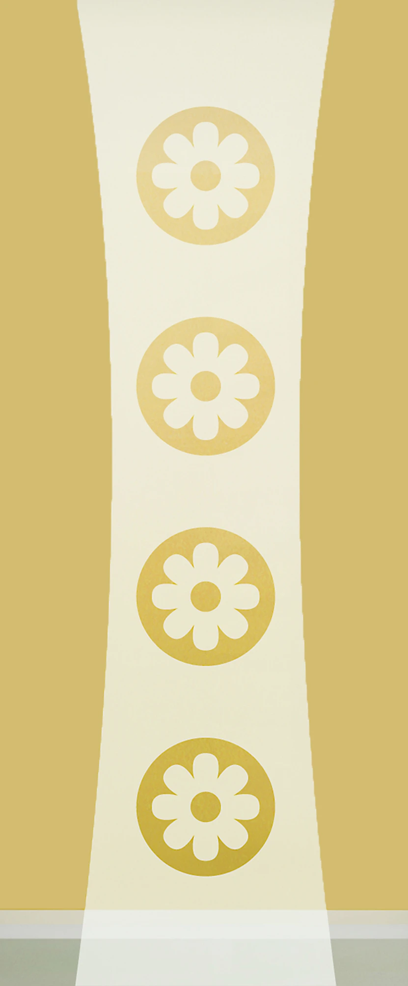 Pendeltür aus Glas mit Motiv Buttercup als moderne Innentür