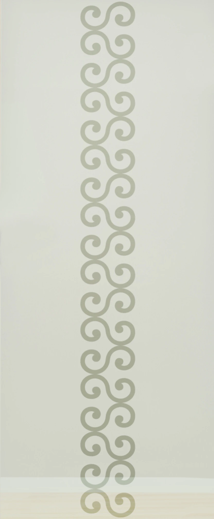 Pendeltür aus Glas mit Motiv Swung als moderne Innentür