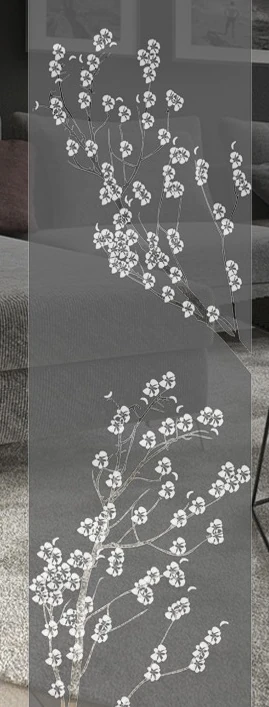 Glaseinsatz aus ESG Klarglas 4 mm mit Lasermotiv MG 1.2014 für Türen nach Maß