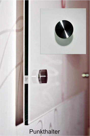 Punkthalter für Küchenrückwand aus Glas zur sichtbaren Befestigung