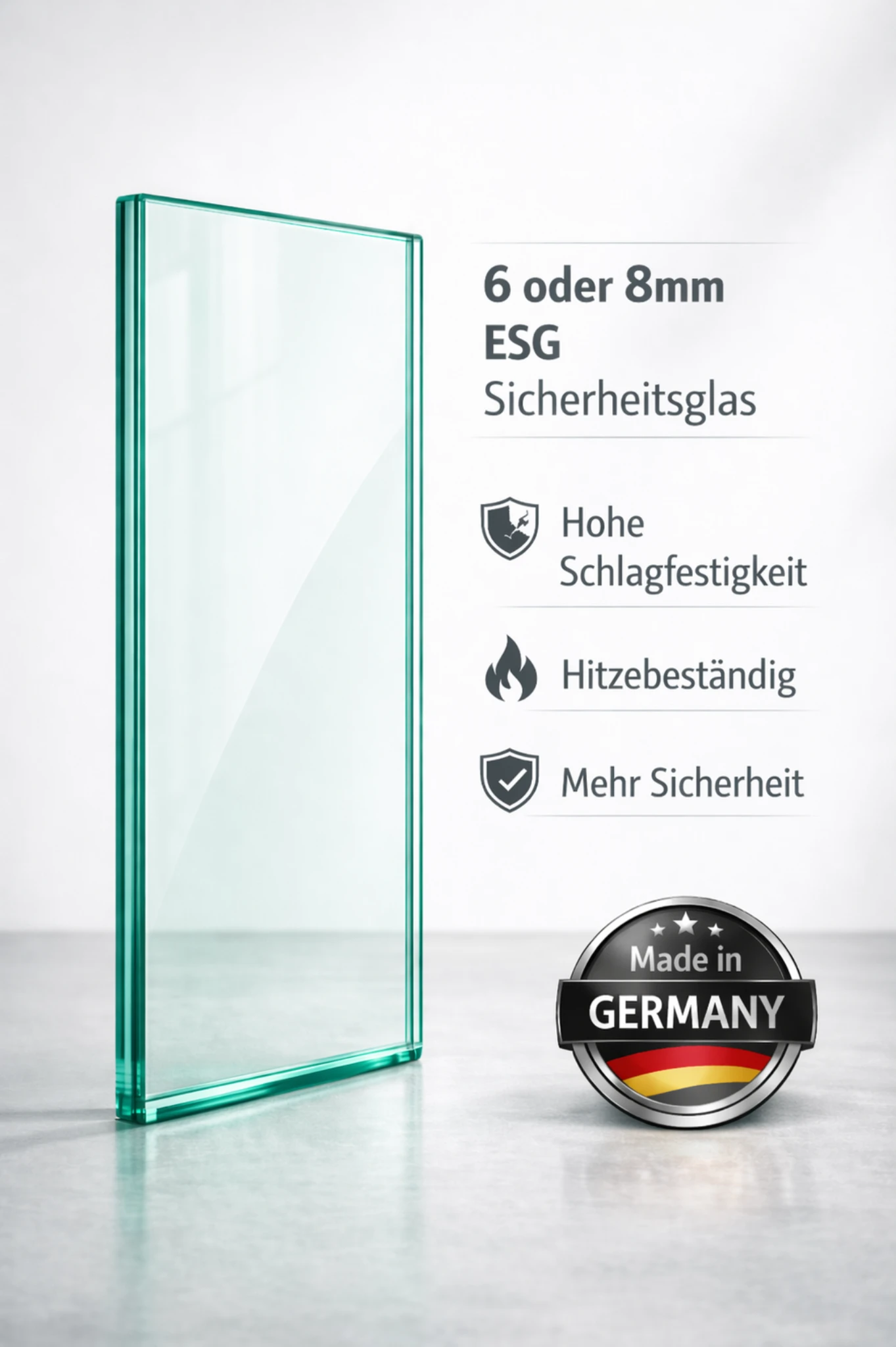 Rueckwand Glasdusche ESG 6mm oder 8mm