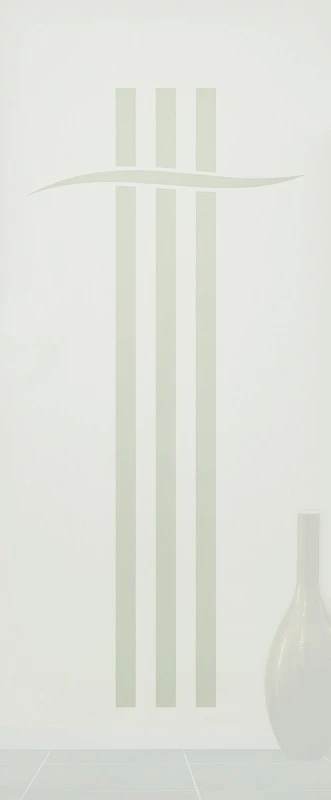 Glaseinsatz aus ESG Klarglas 4 mm mit Sandstrahlmotiv Symbol für Türen nach Maß