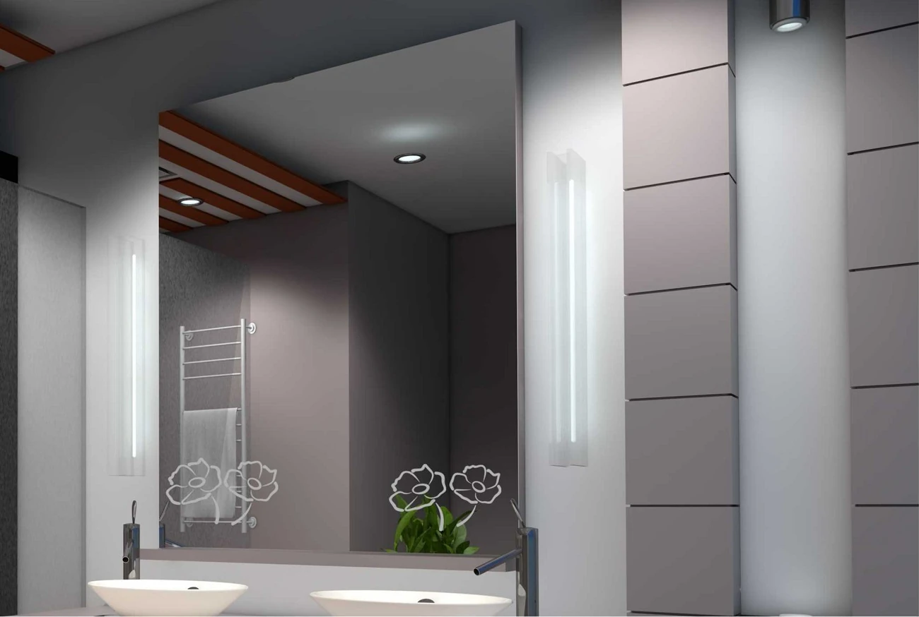 Design Spiegel mit Motiv Blume als dekorativer Wandspiegel