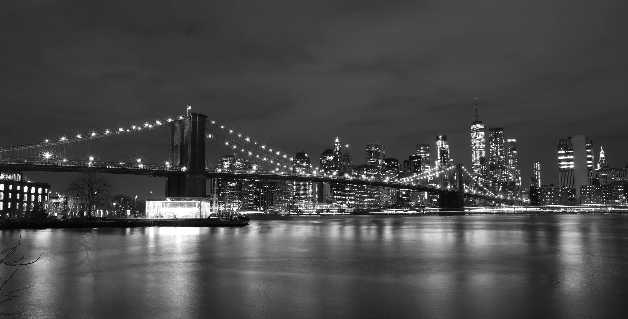 Küchenrückwand aus ESG Glas Glasbild mit Motiv Brooklyn Bridge in 4 mm, 6 mm oder 8 mm nach Maß gefertigt