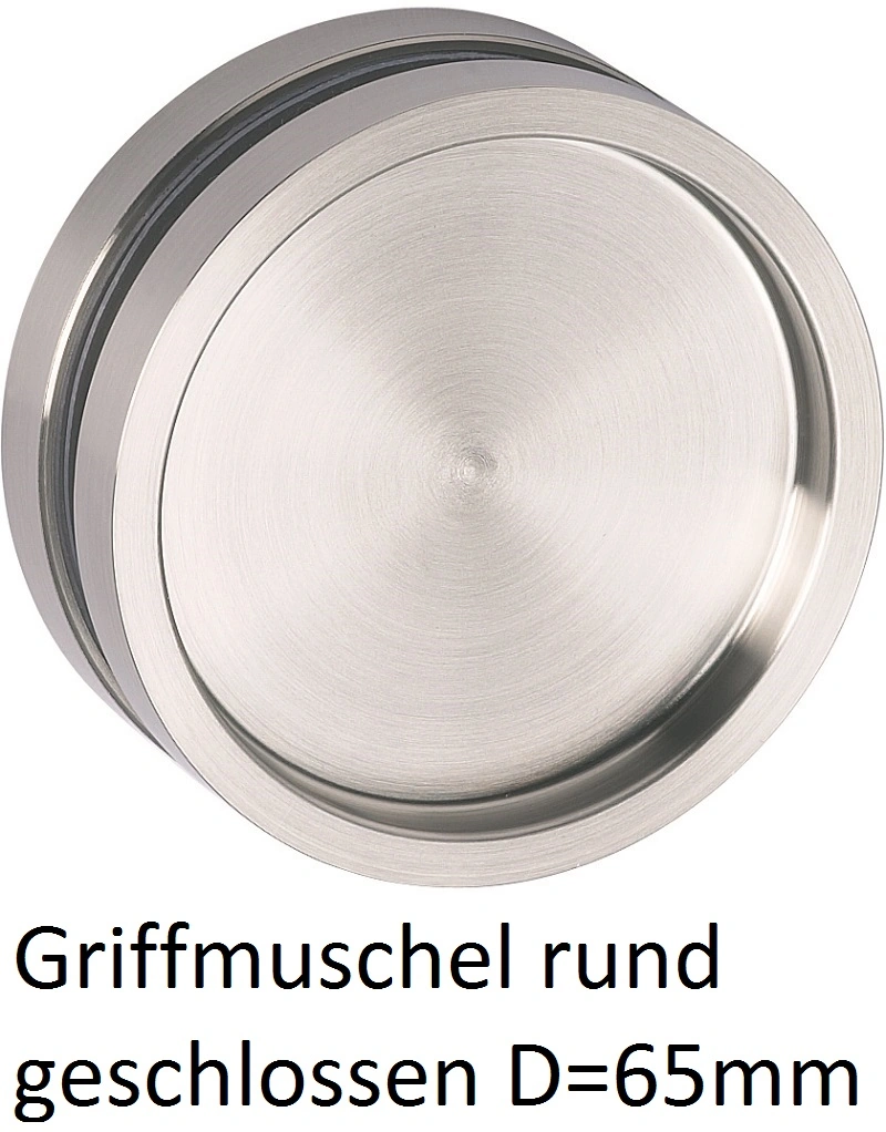 Runde geschlossene Griffmuschel für Glasschiebetür aus Edelstahl