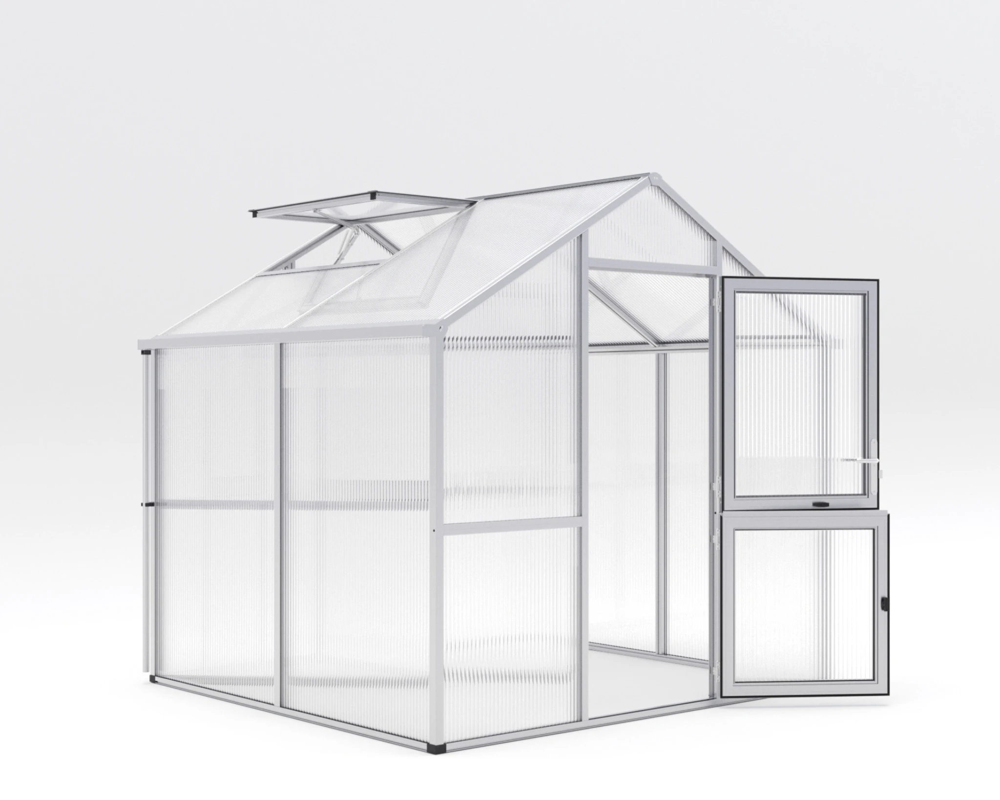 Gewächshaus aus Aluminium und Kunststoff HKP als langlebiges Gewächshaus Iris II für Gartenpflanzen