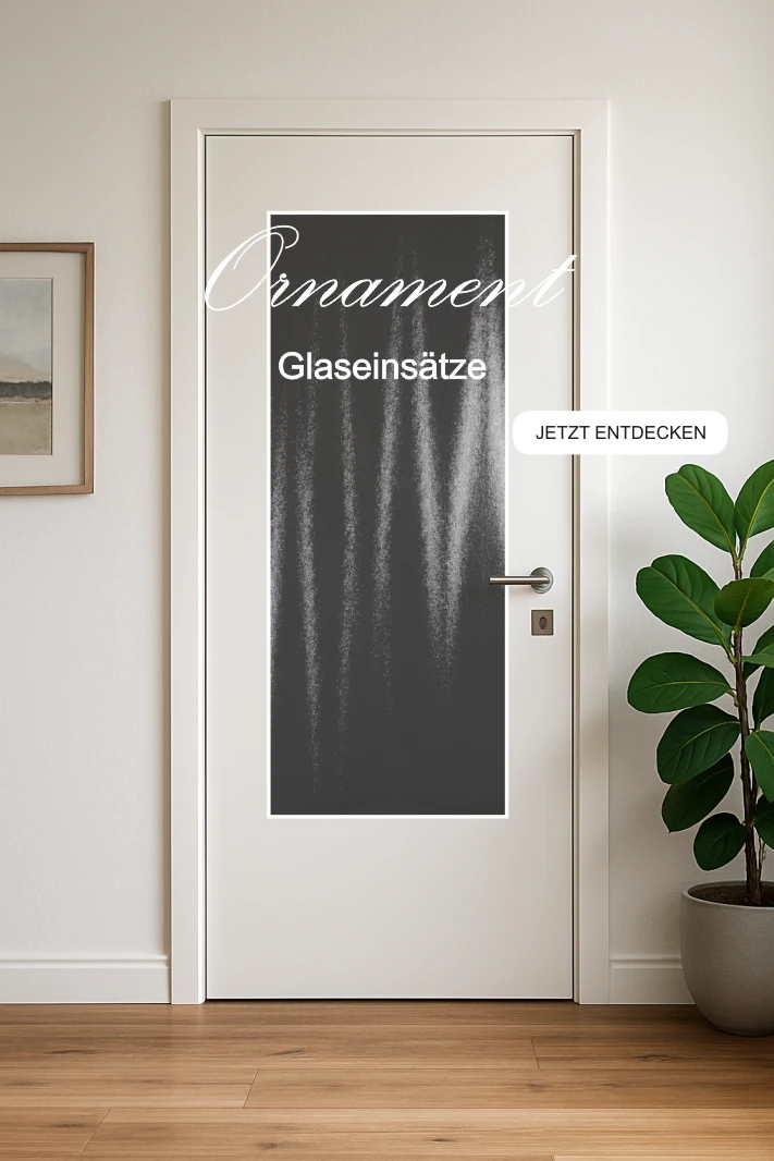 Glaseinsatz aus ESG Ornamentglas mit strukturierter Oberfläche für Türen