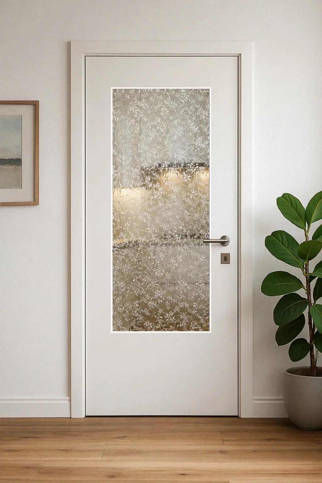 Glaseinsatz aus ESG Designglas 4 mm Eisblumenglas für Türen nach Maß