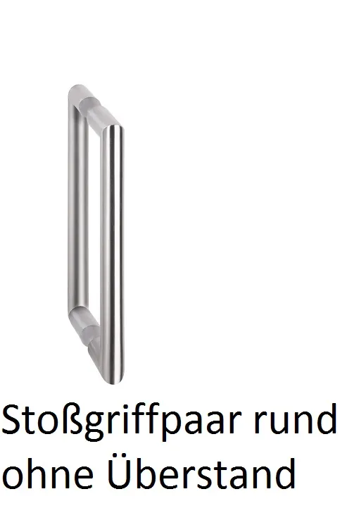 Stoßgriff rund ohne Überstand für Pendeltüren aus Glas