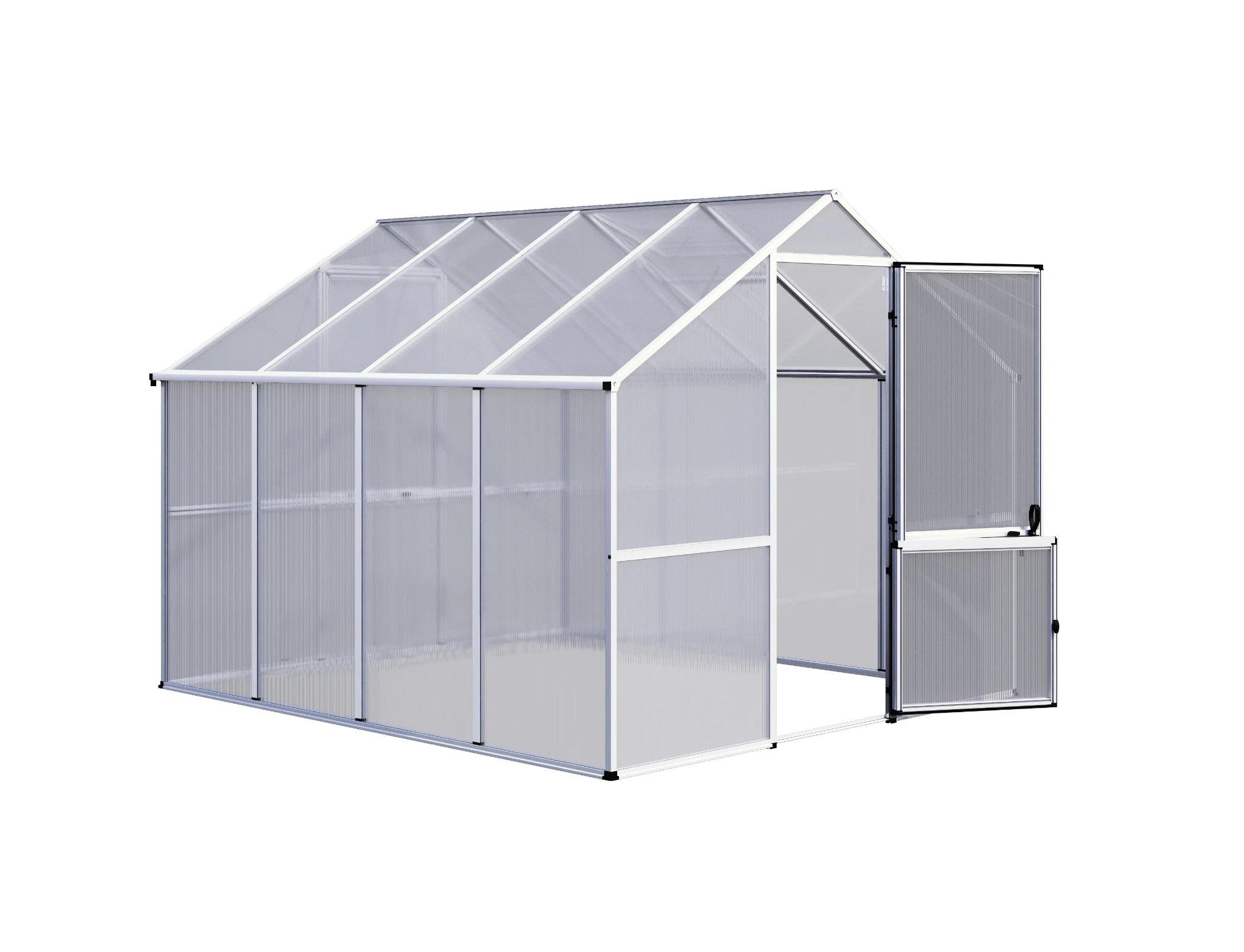 Gewächshaus aus Aluminium und Kunststoff HKP als langlebiges Gewächshaus Enzian IV für Gartenpflanzen