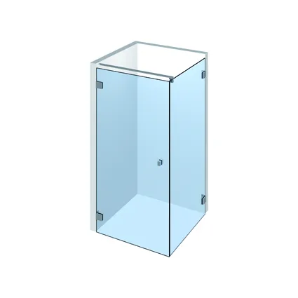 Glasdusche Ecklösung 90° mit Drehtür und Festteil als Duschabtrennung