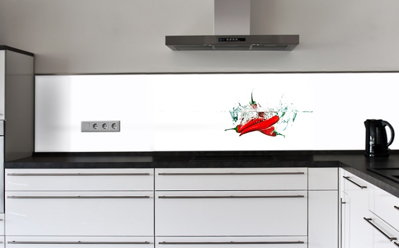 Küchenrückwand aus Glas 100x50cm ESG Spritzschutz Abstrakte Linien Kunst 